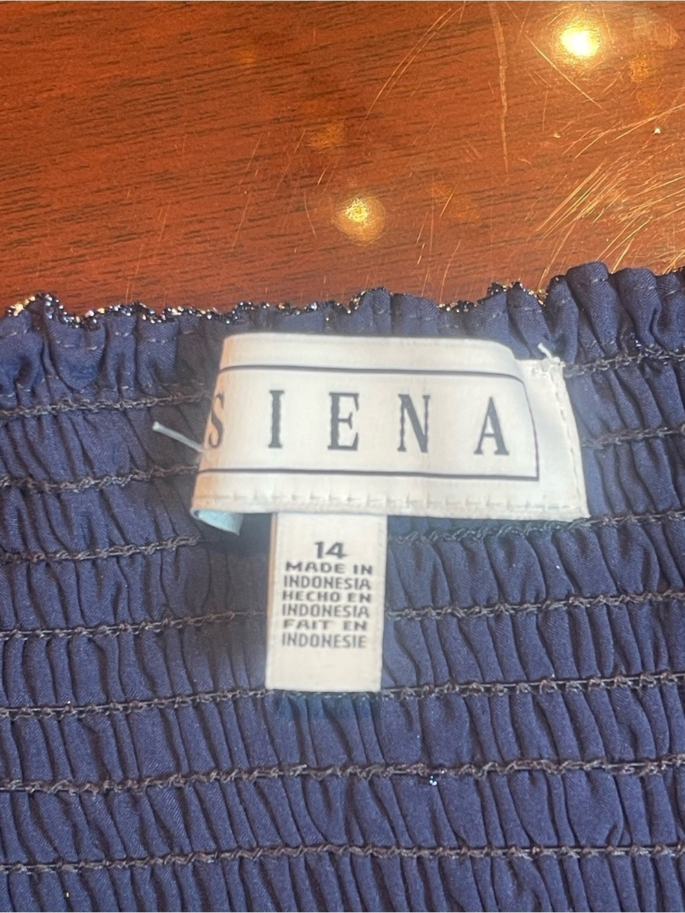 Siena Navy Gold Metallic Tiered Maxi Dress New With Tags Size 14 Shimmer Gown - Picture 8 of 17